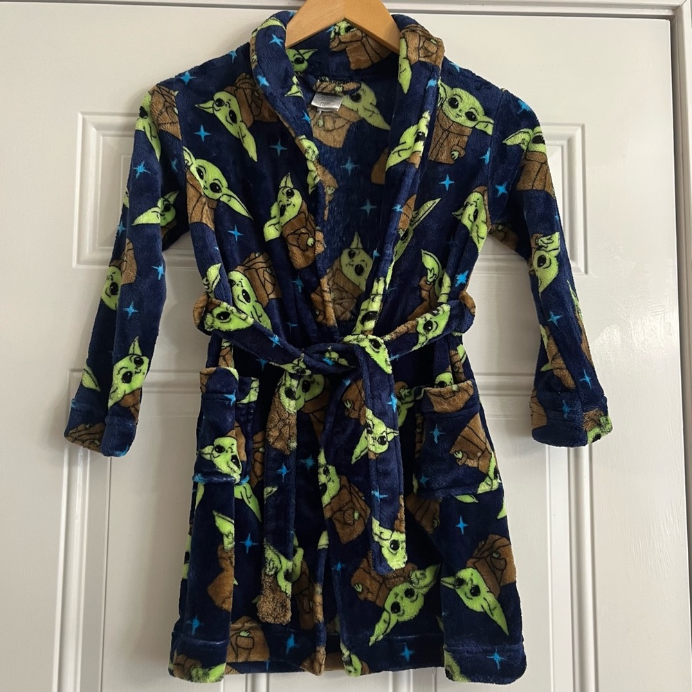 Star Wars Mandolin Navy Boys Fleece Bath Robe Size 6/7